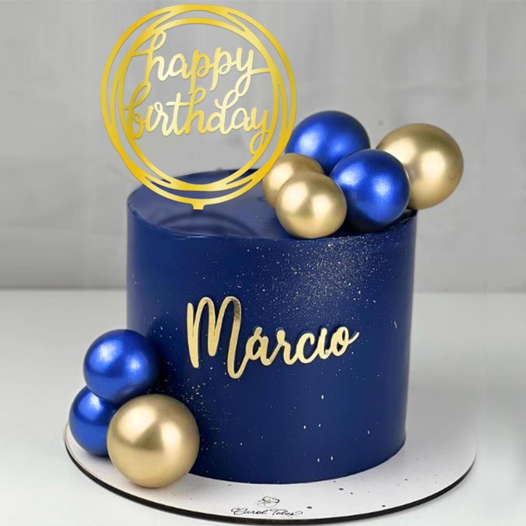Kuchenaufsätze Kugeln Einfachheit Blau Gold Kugelkuchenaufsätze Dekoration für Hochzeit Jubiläum Geburtstag Babyparty Partyzubehör