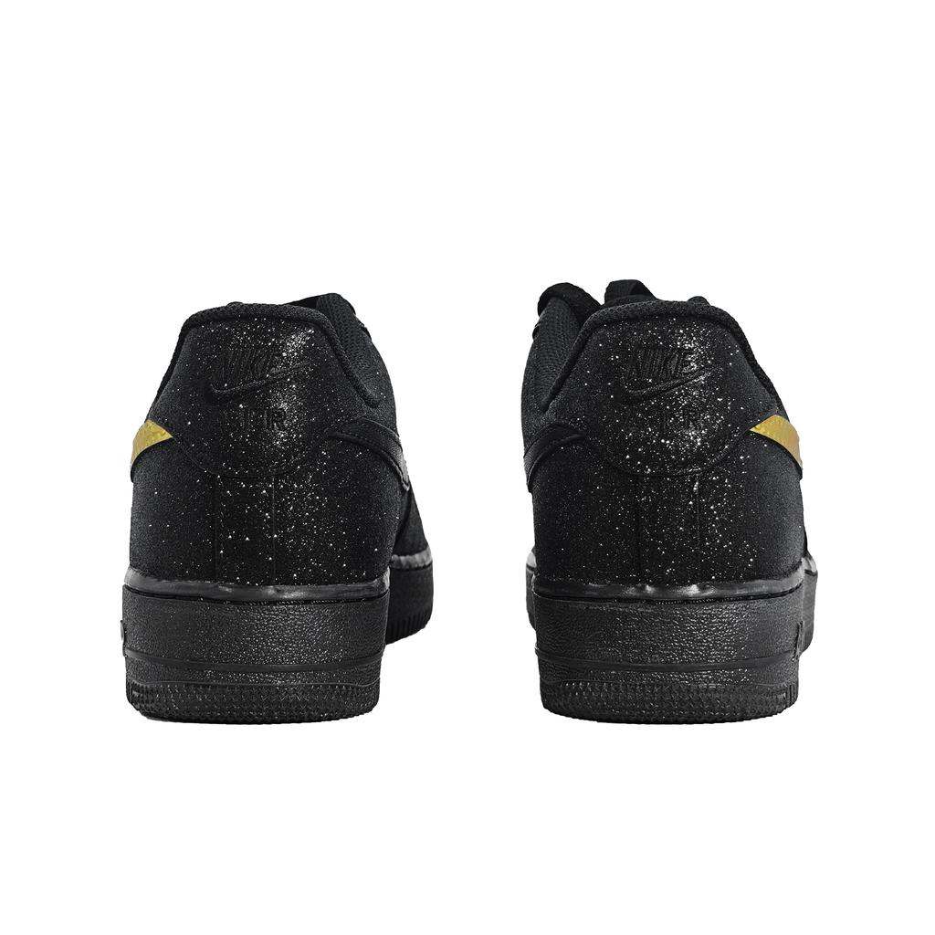 Nike Air Force 1 Baby's Breath Low Top Skateboard Shoes Unisex Black Gold CW2288-001(Team133-)