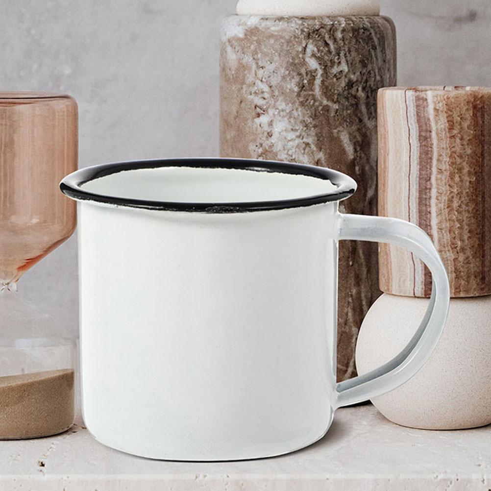 2 Piezas Vaso Antiguo Retro para Beber Tazas de Esmalte Tazas Hierro Casa de Campo Café Rústico Multifunción Agua Vasos para Niños