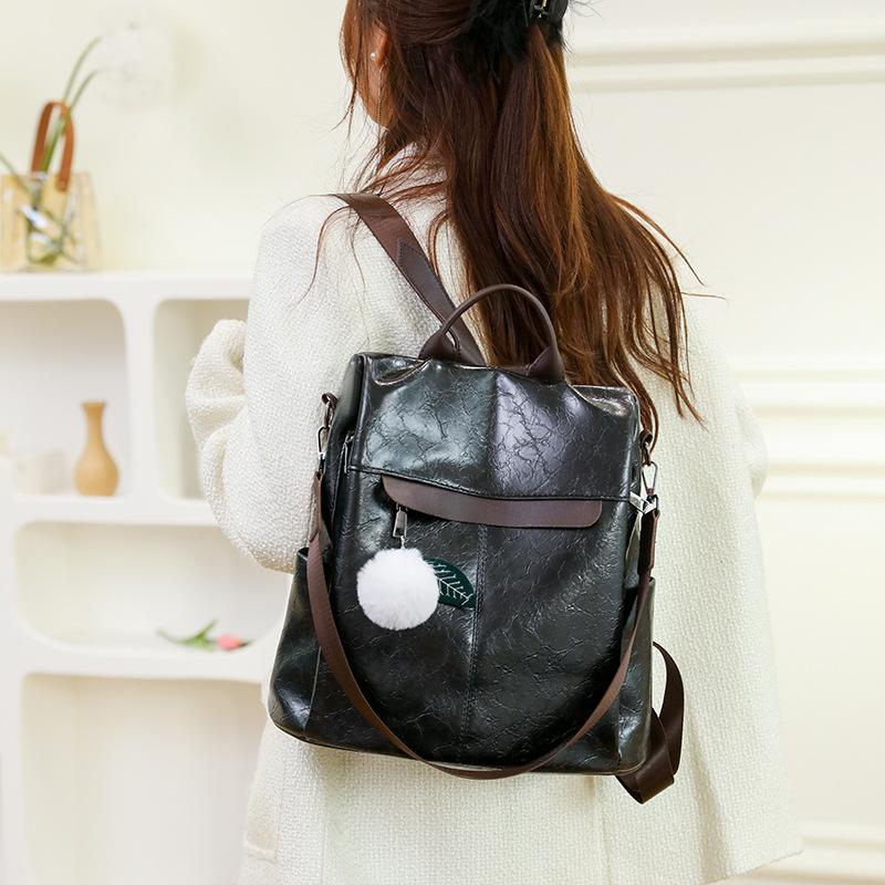 Trend anti-theft backpack women's new fashion multi-functional casual backpack retro backpack