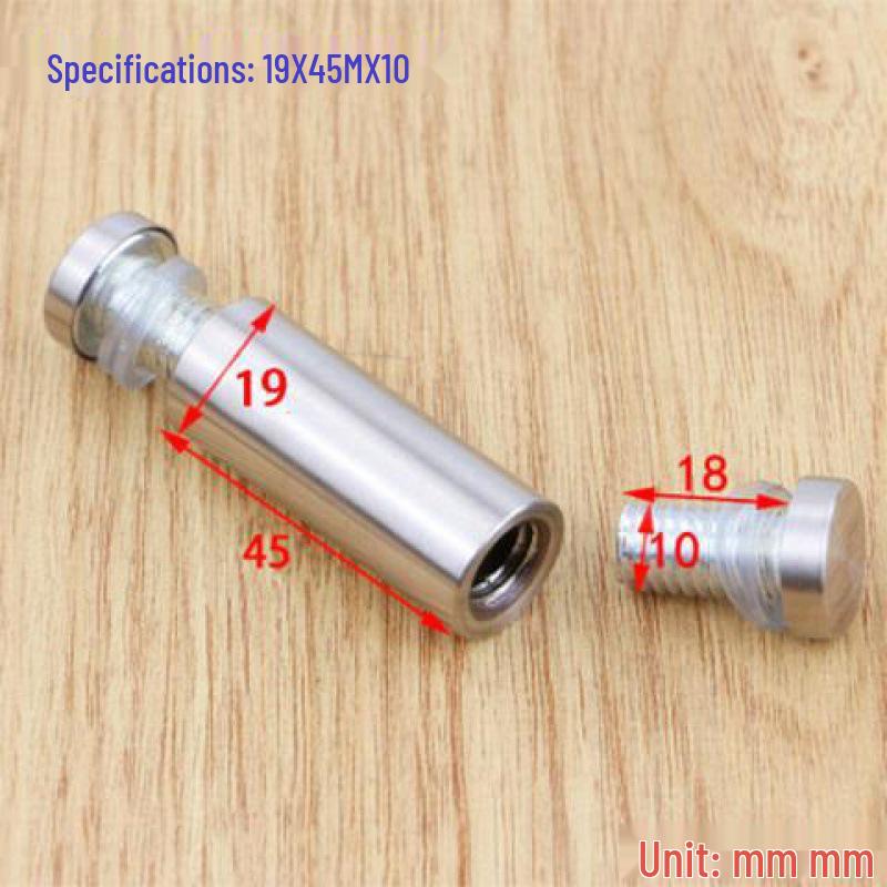 Stainless Steel Double-Head Advertising Glass & Acrylic Support Screws