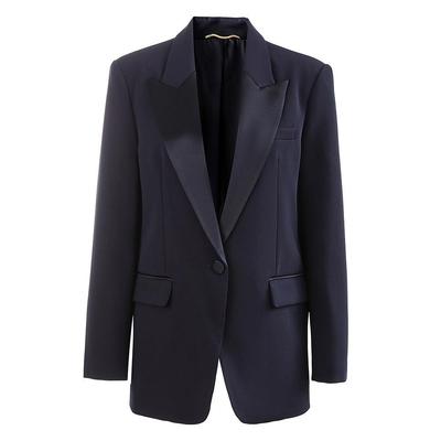 Nanyou Women's High-End Acetate Blazer - Spring/Summer 2025 Loose Fit, Drapey Patchwork Design