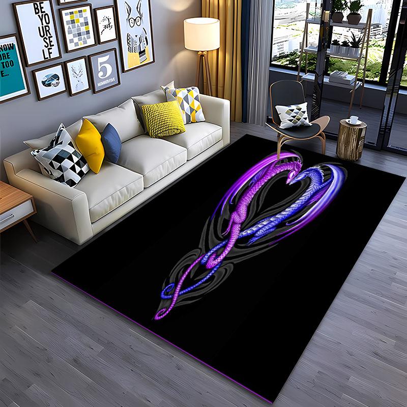 Alfombra grande con diseño de dragón de dibujos animados en 3D, alfombras para decoración de sala de estar y dormitorio, alfombrilla antideslizante para baño y cocina, regalo