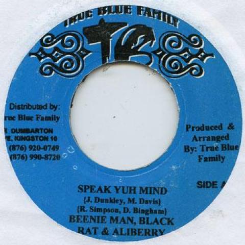 

7inch Record BEENIE MAN, BLACK RAT, ALIBERRY - Speak Yuh Mind TB 2001 Jamaica Reggae, Ska & Dub