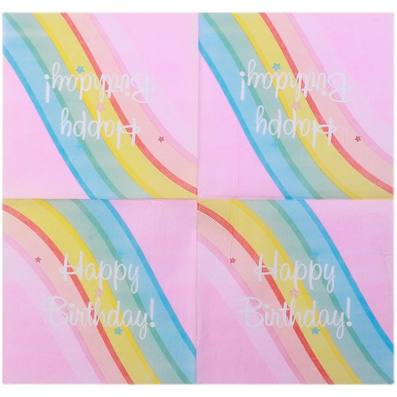 Tovagliolo monouso per feste a doppio strato, 20 pezzi/confezione, motivo "Happy Birthday"