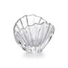 Shell Shape Glass Candle Holders with Clear Fluted Texture, Decorative Table Decors Candlestick Display for Desk, Side Table, Shelf, Bedroom, and