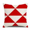Nordic Simple Pillow Ins Blue Geometric Linen Cotton and Linen Sofa Car Polyester and Linen Pillow Cushion Cover