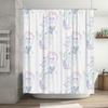 Colorful Mermaid Bath Curtain Soft Fabric Shower Curtain with Hooks Set for Bathroom Decorations