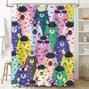 Funny Llama Fiesta: Colorful Cartoon Shower Curtain for a Playful and Whimsical Bathroom Décor