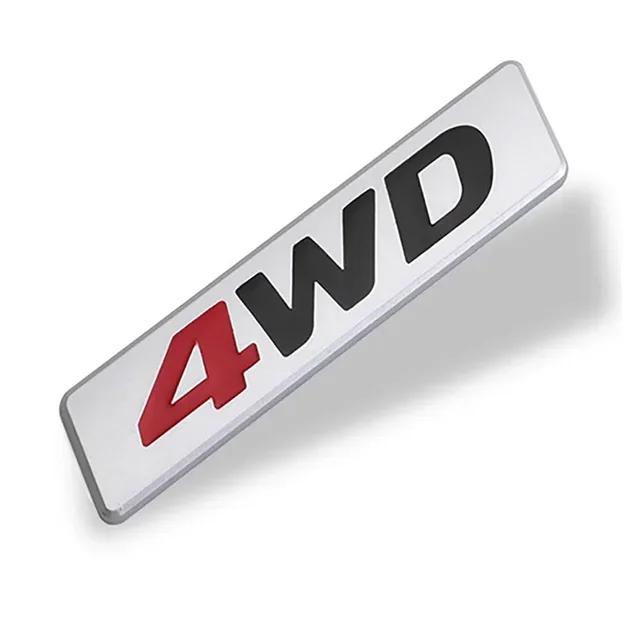 1Pc 3D Metal 4WD Logo Decals Emblem Badge Car RearTrunk Fender Adhesive Badge Body Sticker Accessories