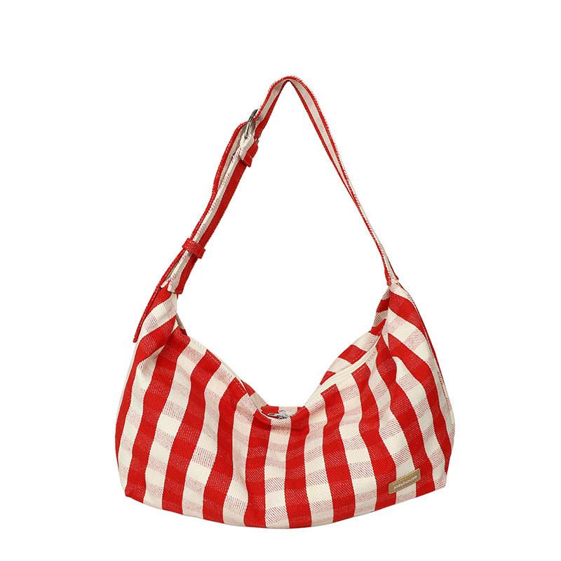 Pattern Canvas Striped Handbag Single Shoulder Crossbody Bag Women Gift Fashion