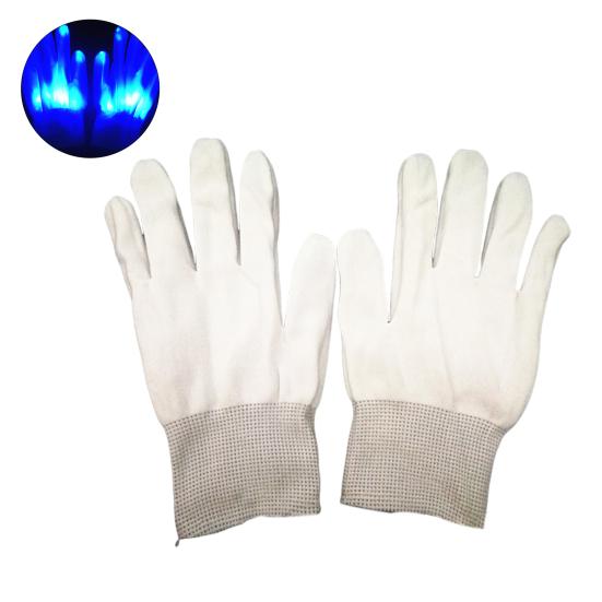 1 pár LED klubových rukavic Nastavitelné režimy blikání Protiskluzové Knoflíkové baterie