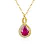 Simple Natural Filled Ruby July Birthstone Pendant 925 Sterling Silver Necklace Fine Jewelry for Women's Anniversary Party Gifts