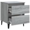 Nightstand with Metal Legs Grey Sonoma 40 x 35 x 50 cm