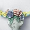 M-Modern-Rinderkopf Wandbehang Sukkulenten Blume Rinderkopf Miniaturfiguren Tier escultura Heim Hängende Ornamente Dekor