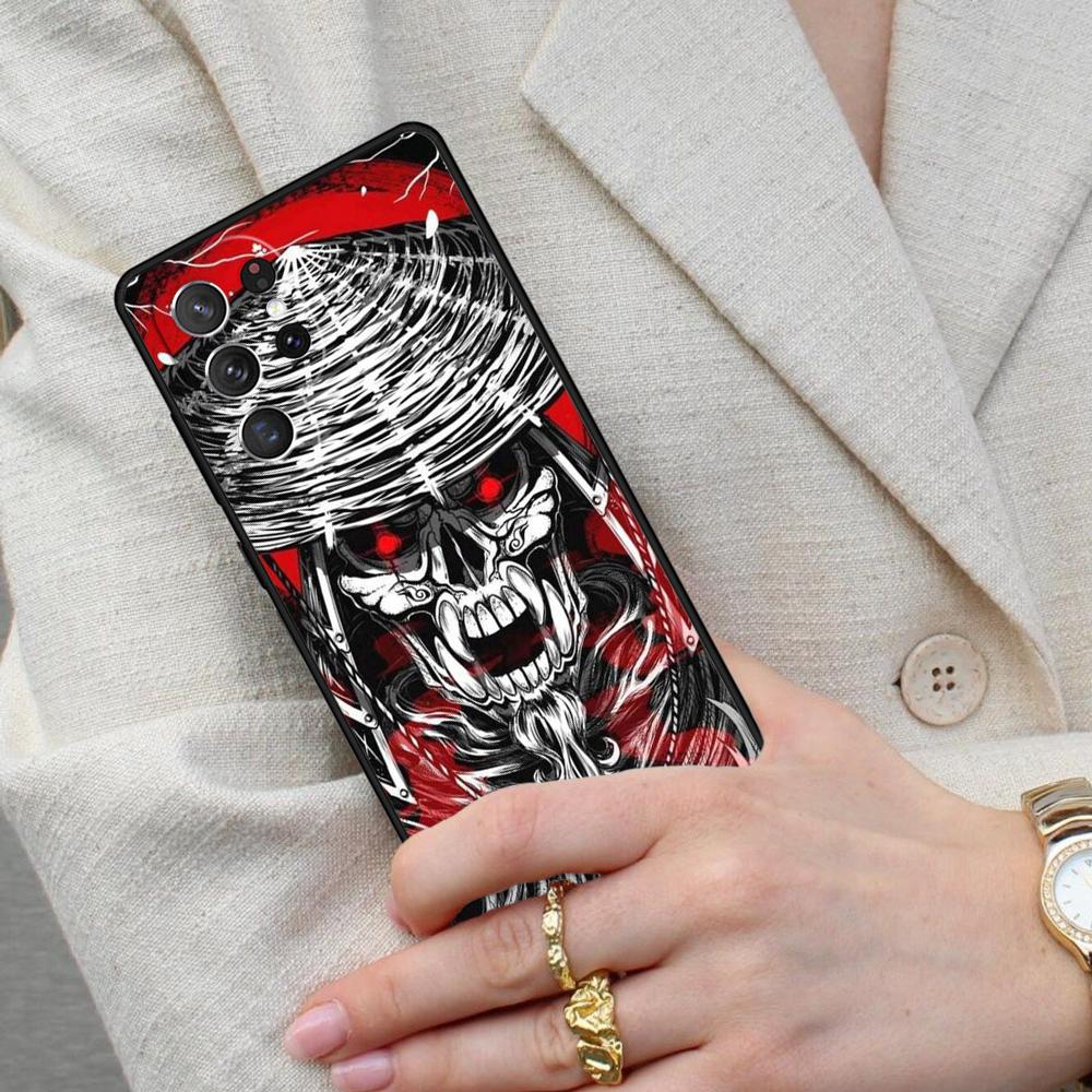 Samurai Oni Mask Cell Phone Case for Samsung Galaxy S26 Ultra S25 S24 S23 S22 S21 S20 Note10 Cover