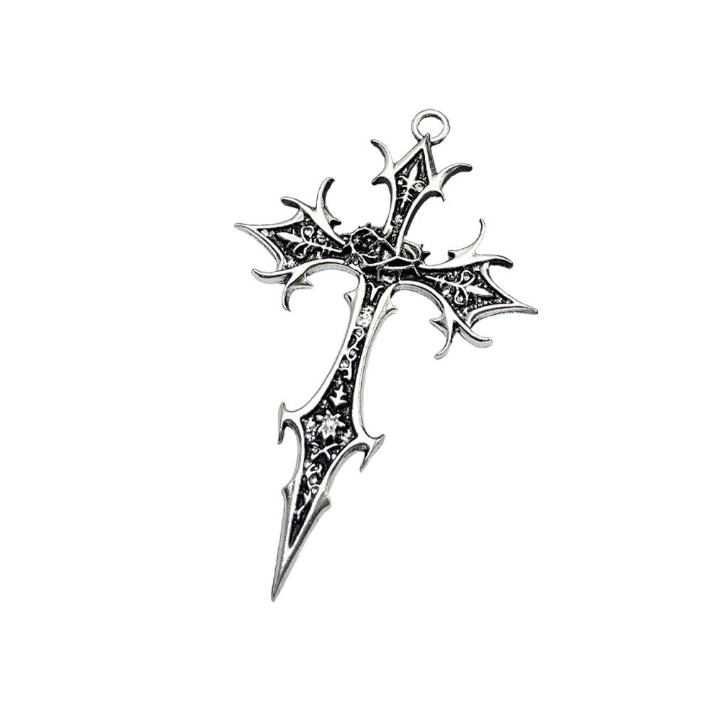 New Personalized Hip Hop Retro Gothic Cross Ethnic Floral Alloy Pendant Sweater Chain