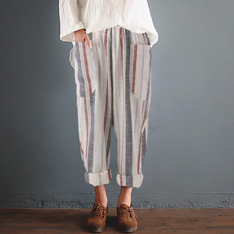 Buy Loose Harem Pants Women Striped 