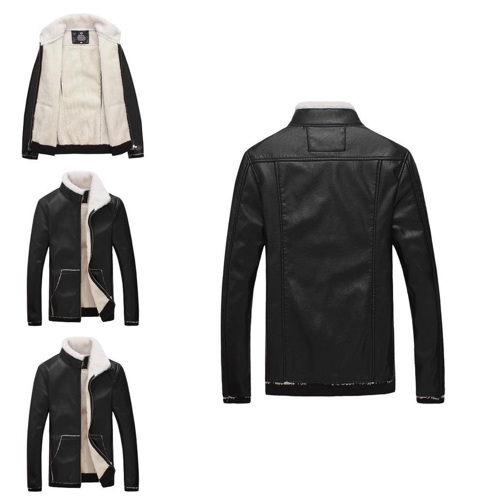Luxurious Faux Leather Fur Jacket For Men With Warm Lined Interior And Slim Fit Design