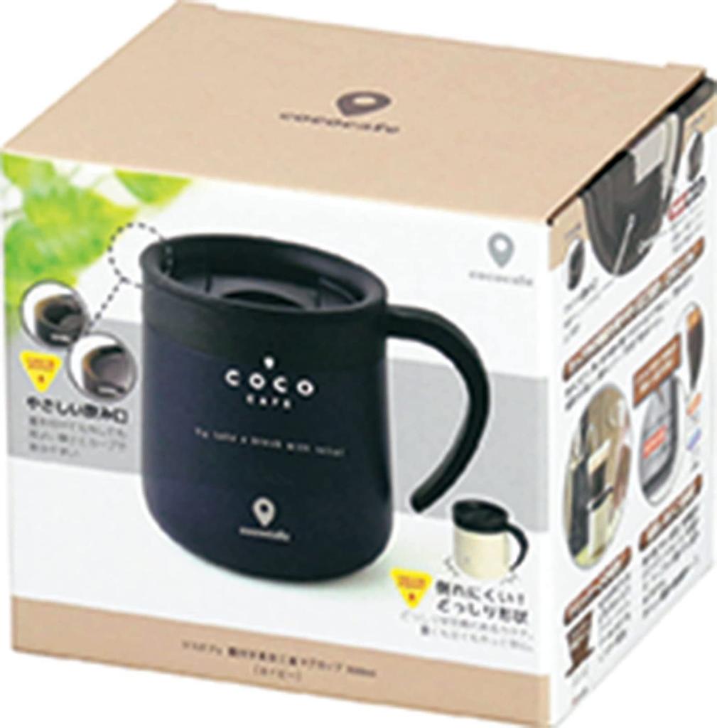 Kakusee Coco Cafe Vacuum Mug with Navy CC-19 Double-Layered Lid, 300ml,