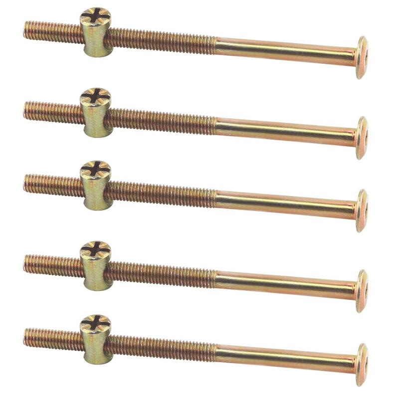 10 Set,Crib Screws Hardware Replacement Kit, M6 X 100mm Bed Frame Bolts and Nuts Kit Hex Drive Socket Cap Screws