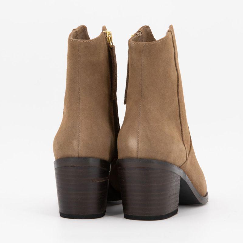 Bottines à talons en daim avec zip Femme ELWIN