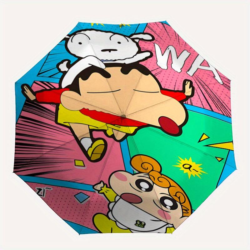 

1pc Crayon Shin-chan Characters Automatic Open/close Folding Portable Umbrella with 8-Rib Structure for Women/Men, All-Season Use a0901079