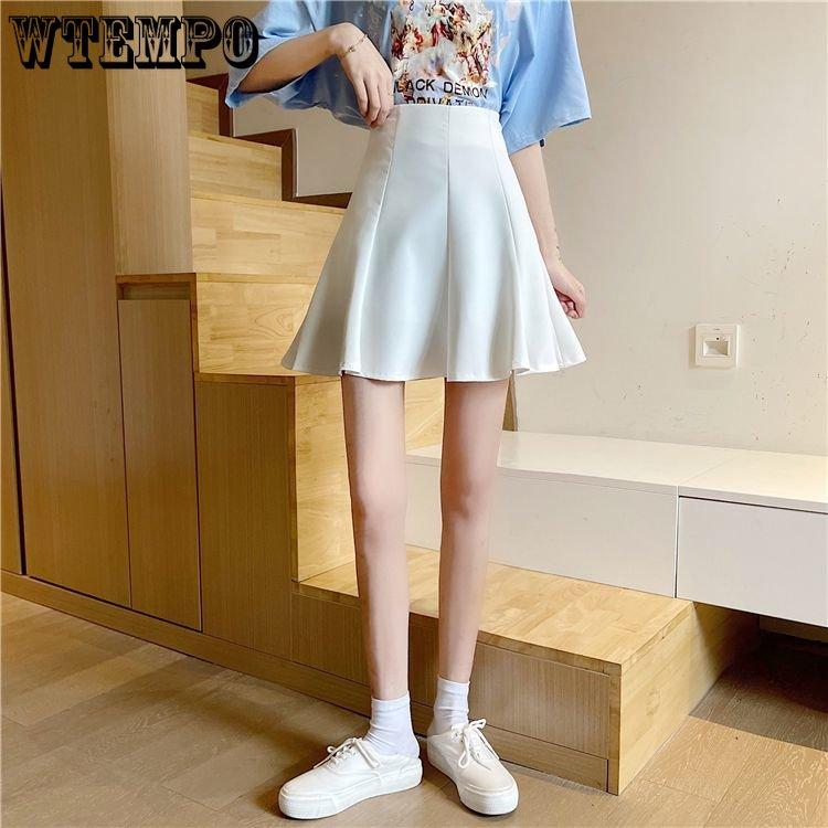 Chic Versatile Slim High-waisted Solid Umbrella Skirt Female Spring and Summer Personality Half-body Skirt Temperament A Line Skirt