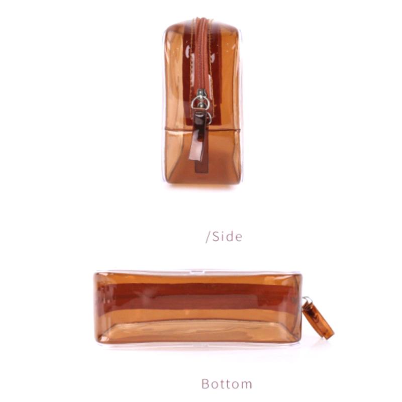 clear leather makeup bolsa