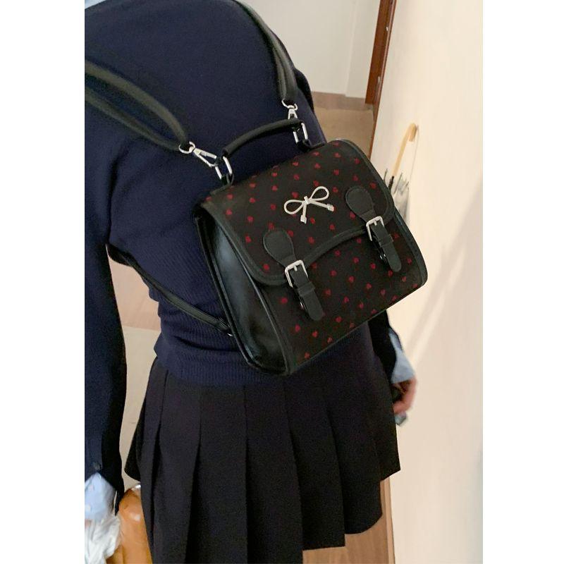 

Polka Dot Canvas Women s Summer South Korea Casual Backpack Bags Heart of spades