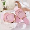 Student Women's Casual Quartz Watch with Square Face and Silicone Strap