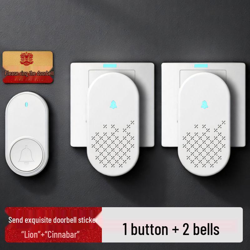 Wireless Long-Distance Smart Doorbell for Home & Office - One-to-Two Remote Control with Adjustable Volume for Elderly Assistance