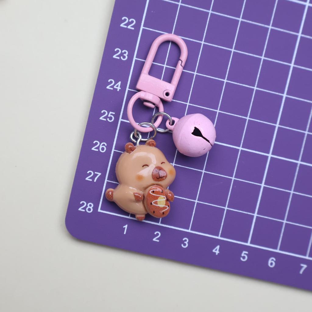 Cartoon Resin Bell Keychain and Bag Charm Pendant - Couple Ornament Gift