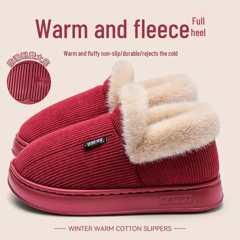 Men's Non-Slip Cotton Slippers - 2025 Autumn/Winter Indoor Warm Wrap-Heel for Seniors