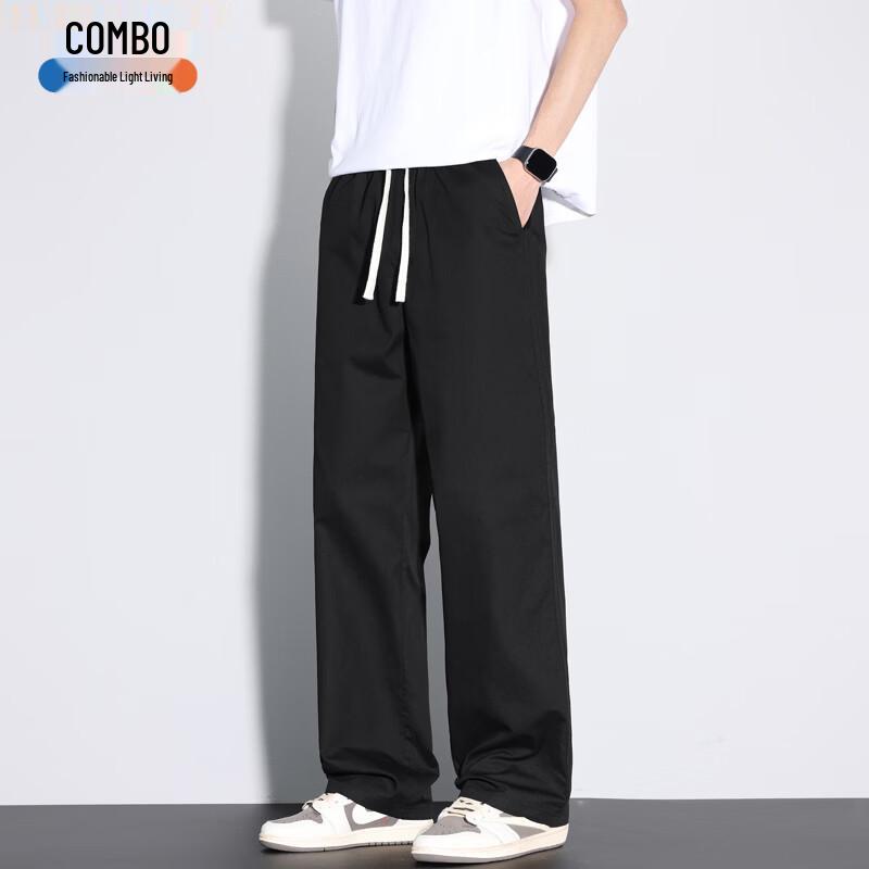 

Men s Summer Cotton Casual Straight-Leg Pants XXL
