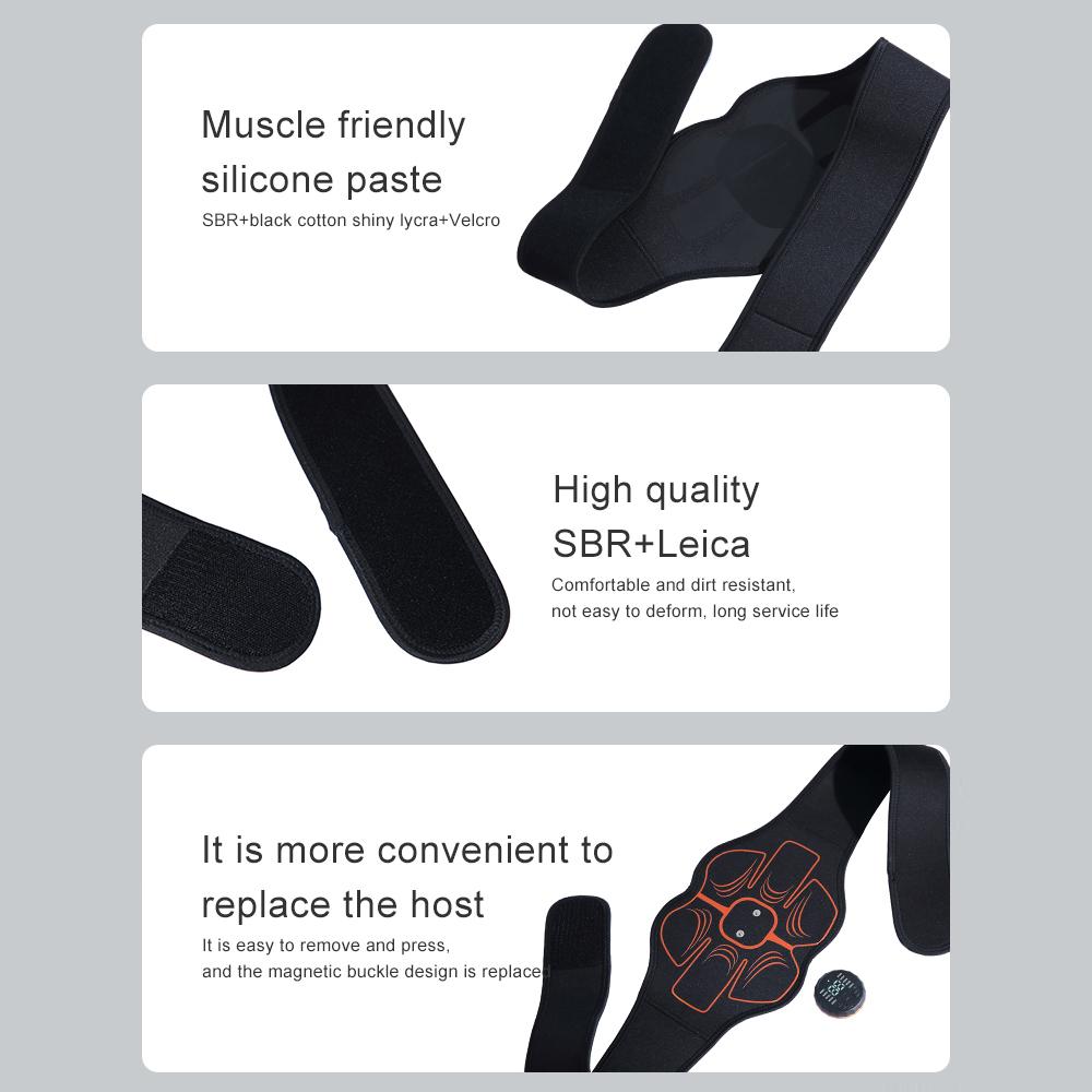 Abdominal Muscle Training Belt Electric Muscle Stimulator USB Rechargeable Waist Abdominal Weight Loss Home Fitness Equipment