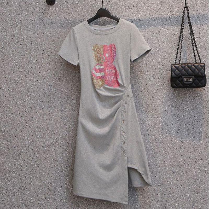 

Футболка Спідниця з нерегулярним розрізом Вечірні В язані Сукні XXXXL сірий