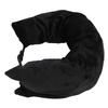 Cestovní krční polštář plnitelný s nastavitelným popruhem U tvar Měkký Sbalitelný Plnitelný Cestovní polštář Úložný vak Černý