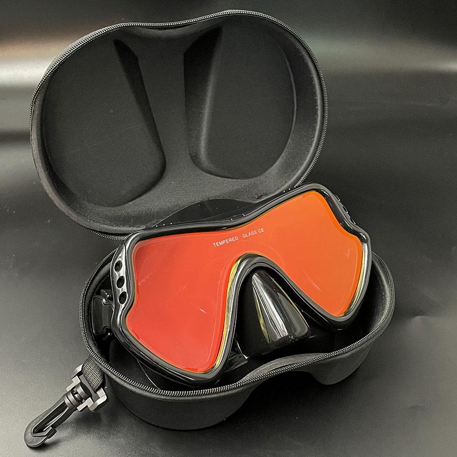 

Улучшенная маска для подводного плавания с зеркальными линзами, очки для дайвинга для взрослых, силиконовые подводные очки, маска с коробкой на молнии