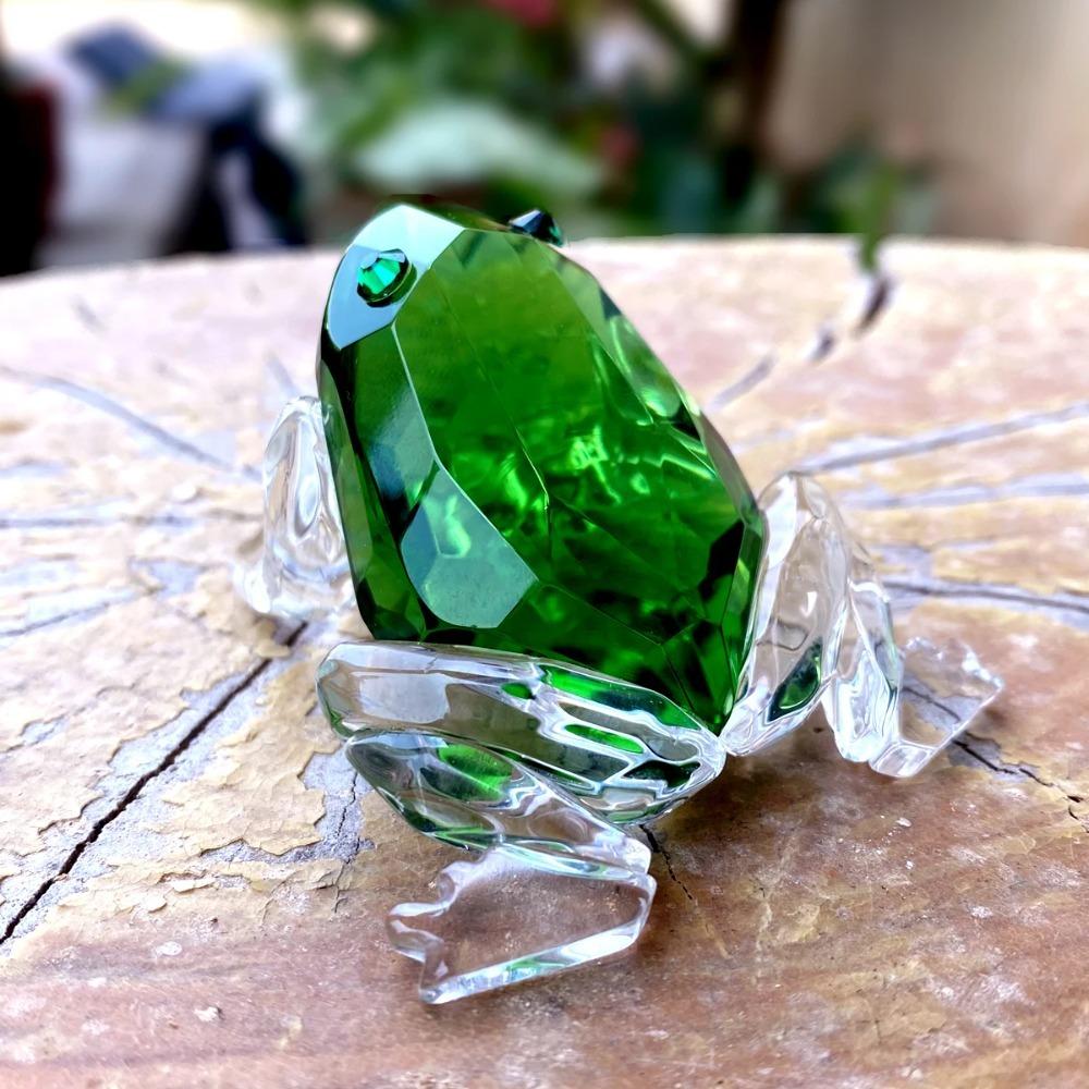 Handicraft Crystal Frog Figurines Transparent Simulation Animal Decoration  Birthday Gift