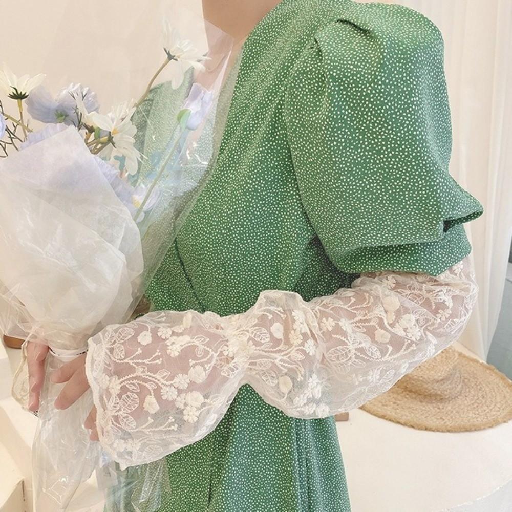 Hollow Sun Protection Cover Elastic Sunscreen Arm Sleeve Breathable Ice Silk Sleeves Girl