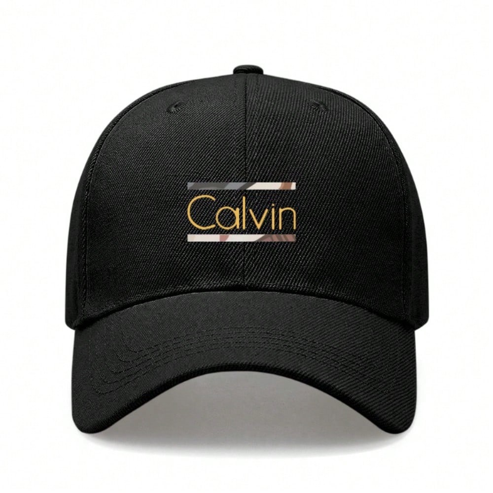 Минималистичная Бейсболка с принтом Calvin - Унисекс, Легкая, Дышащая, Полиэстер, Регулируемая, Повседневная, Модная Бейсболка для активного отдыха, Городских прогулок чёрный