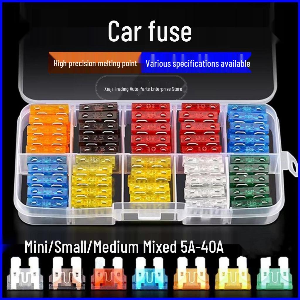 Mixed Car Fuse Pack: Medium, Small, and Mini, 5A-40A