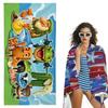 1Pc Funny Cartoon Character Beach Towel Microfiber Soft Skin Friendly Quick Dry Unique Cute Design Essential Beach Accessories