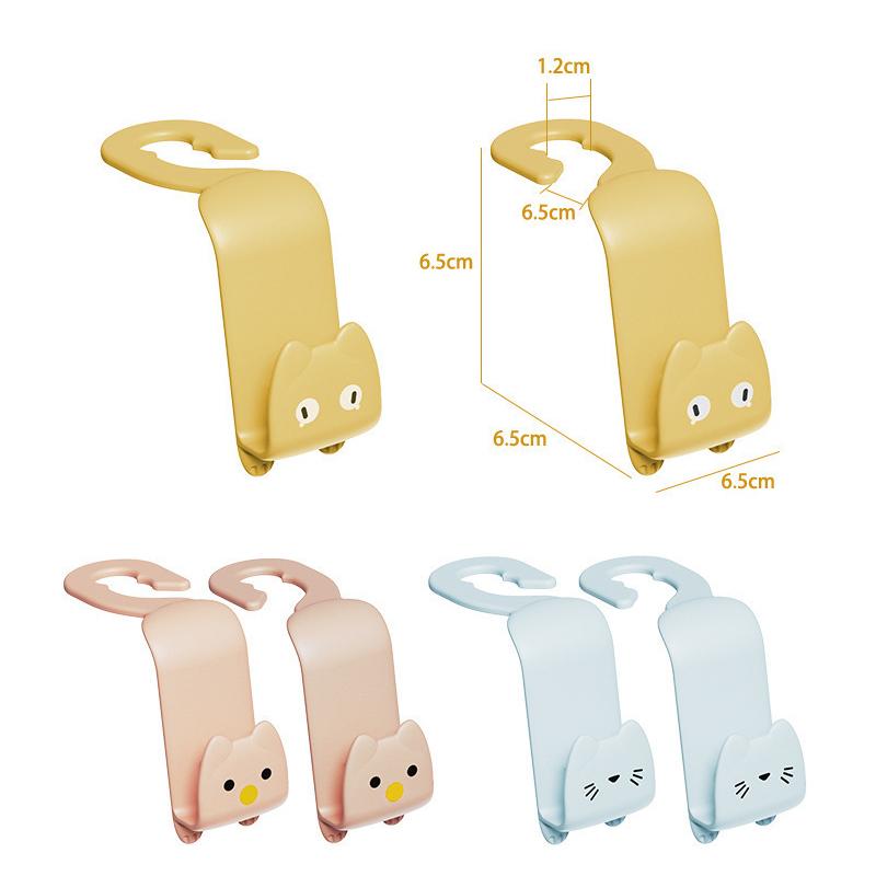 8PC Car Back Cute Small Hook Multi-Functional Car Seat Back Headrest Hook Vehicle Seat Organizer Holder Car Accessories Interior