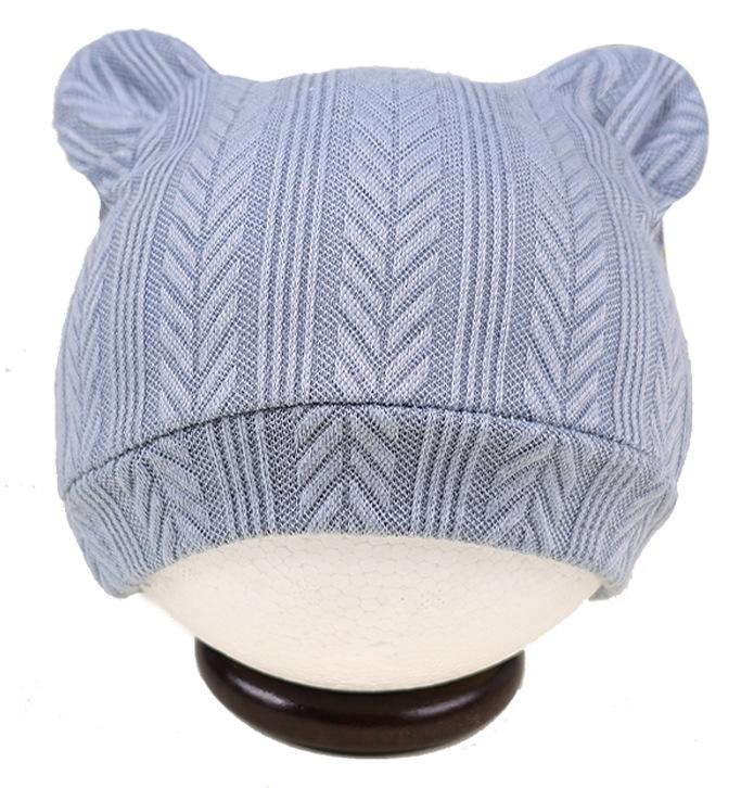 Erkek ve Kız Çocukları İçin Sevimli Yenidoğan Ayı Kulaklı Örgü Şapka