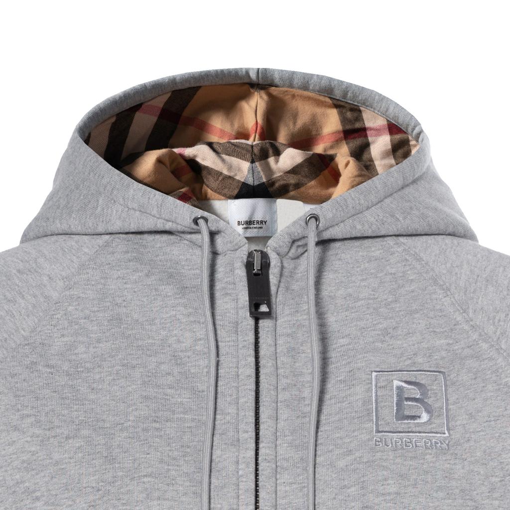 Burberry Sudadera con capucha y cremallera bordada con logo para mujer 80615571