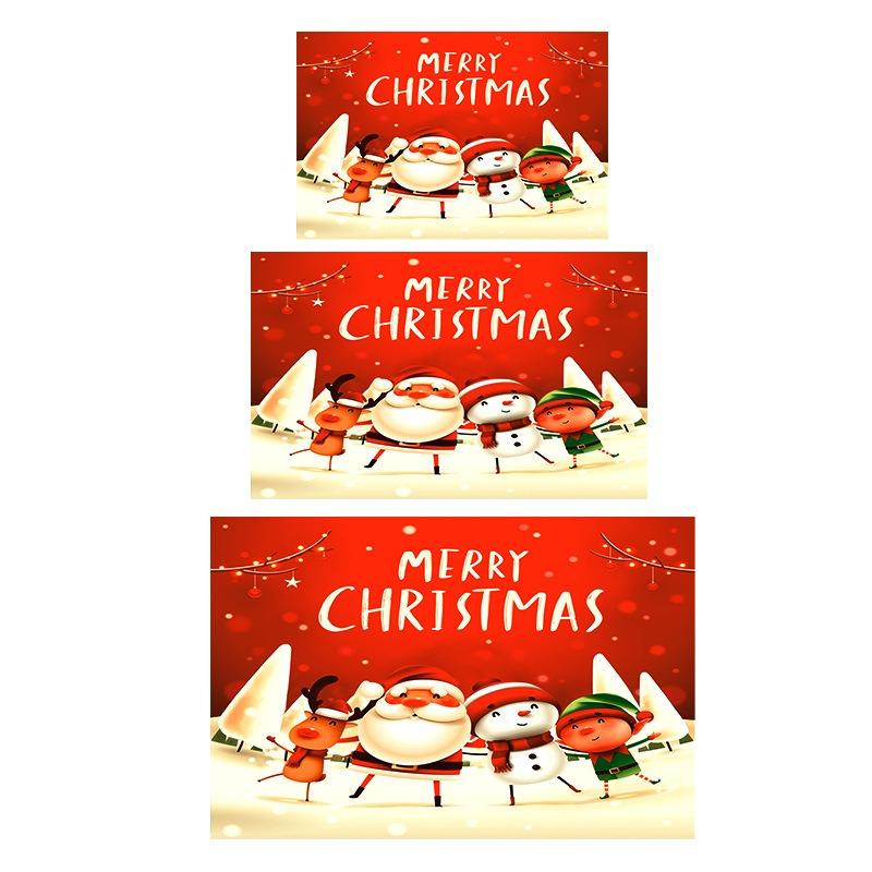 Merry Christmas Santa Claus Snowman Carpet Party Living Room Sofa Bedroom Bedside Study Entrance Door Rug Non-slip Decor Mat