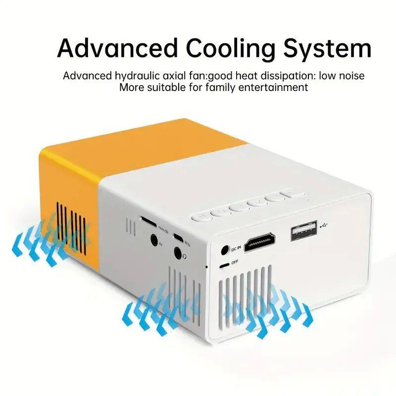 Yellow-White YG300 HD Mini LED Projector for Dormitory and Home