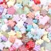 20pcs 15.5mm Acrylic Star Beads Waffle Rhombus Pentagram Loose Beads For Jewelry Making DIY Bracelets Necklace Phone Key Chain